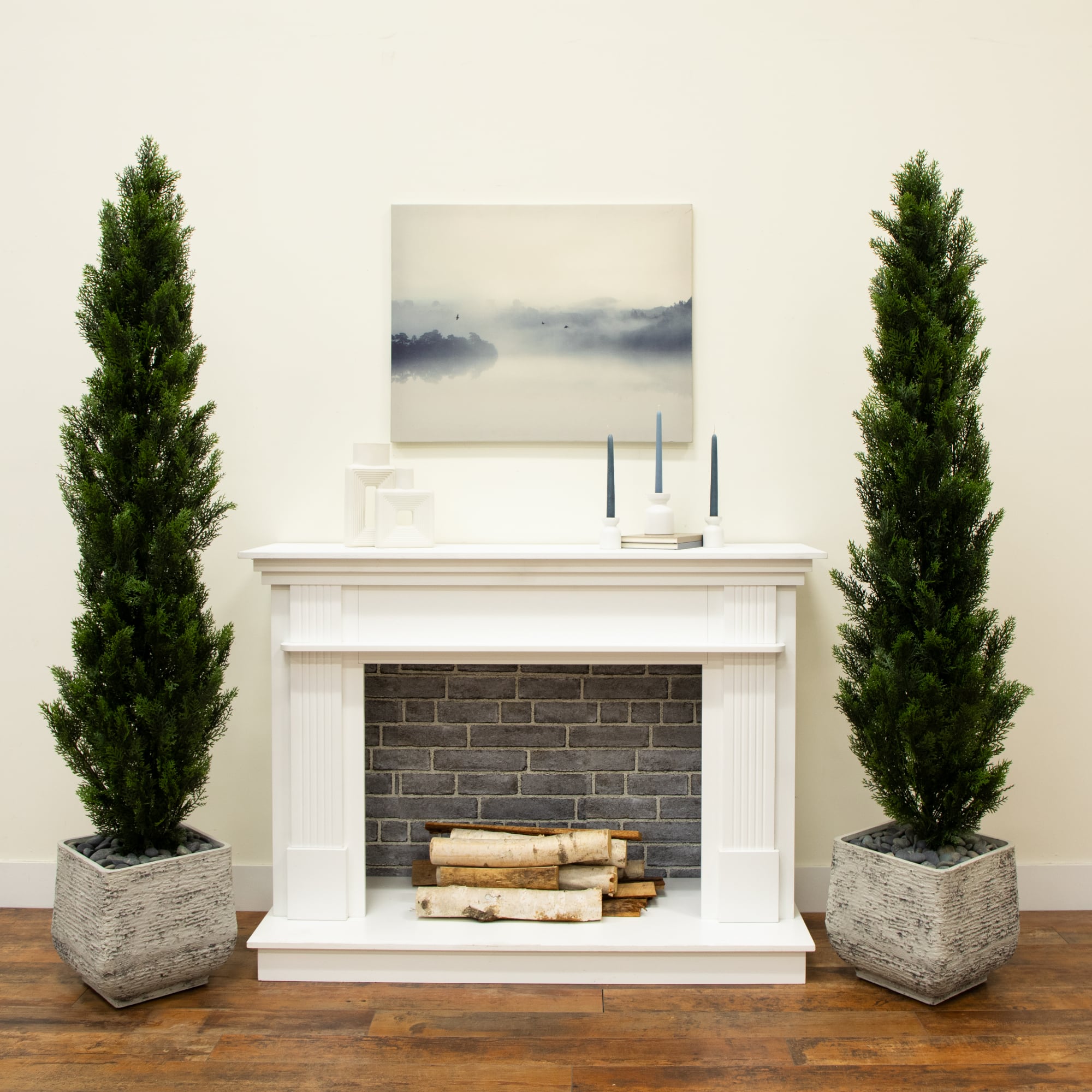 6ft. Potted UV Resistant Topiary Cedar Trees, 2ct.